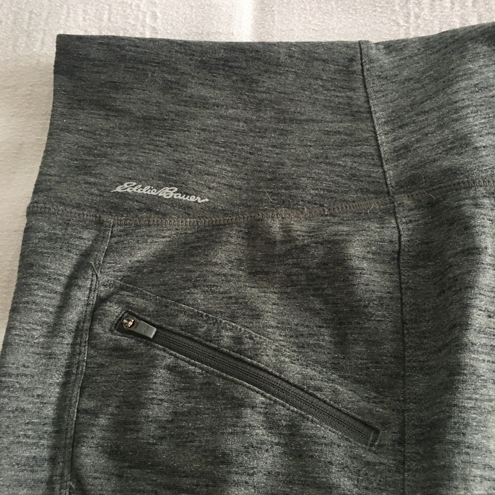 Eddie Bauer Womens Trail Tight Leggings Size M Olive High Rise Zipper Pockets - Picture 10 of 16